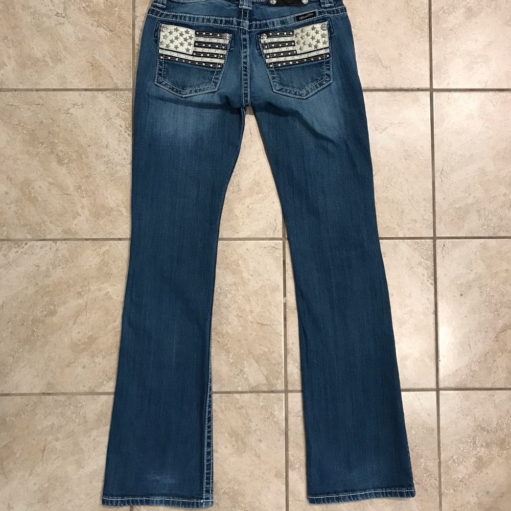 MISS ME RARE AMERICAN FLAG JEANS SIZE 27 - Picture 5 of 11